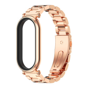 Металлический ремешок Mijobs на Mi Band 8 (round mount, pink gold)