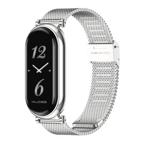Металлический ремешок Mijobs на Mi Band 8 (mesh weave, silver)
