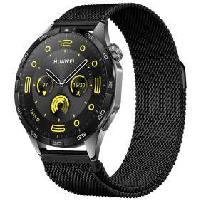 Ремешок металлический на 22мм (миланское плетение, 02, black)