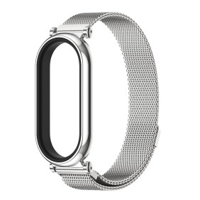 Металлический ремешок Mijobs на Mi Band 8 (milan-magnetic, silver)