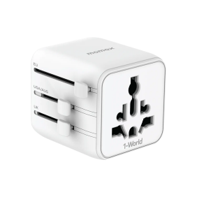 Адаптер переходник Momax Universal Travel Charger with Dual AC (белый)