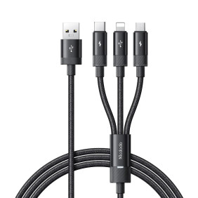 Кабель Mcdodo 3 in 1 Multiple Cable 3A 1,2m (чёрный)